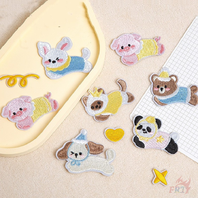 แพทช์สติกเกอร์ติดเองแบบ DIY สำหรับเสื้อผ้า ออกแบบเหมือนสัตว์ เช่น แมว แพนด้า สุนัข กระต่าย และหมู