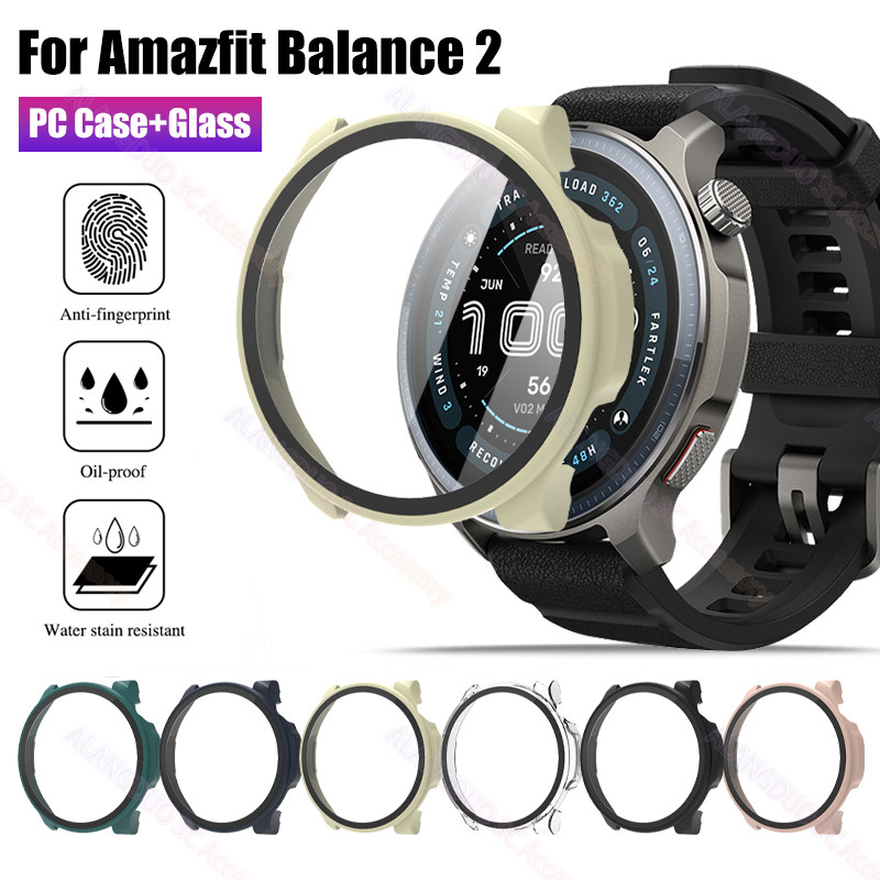 Amazfit Balance 2 Case PC Full Cover + กระจกนิรภัย Hard Case สําหรับ Amazfit Smart Watch Balance2 อุ