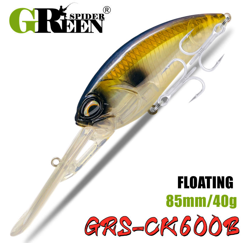 GREENSPIDER ใหม่ เครนค์เบйт 85 มม./40 กรัม สำหรับตกปลาพีค ล่อแบบว็อบบเลอร์ จำพวกมินโนว์แข็ง