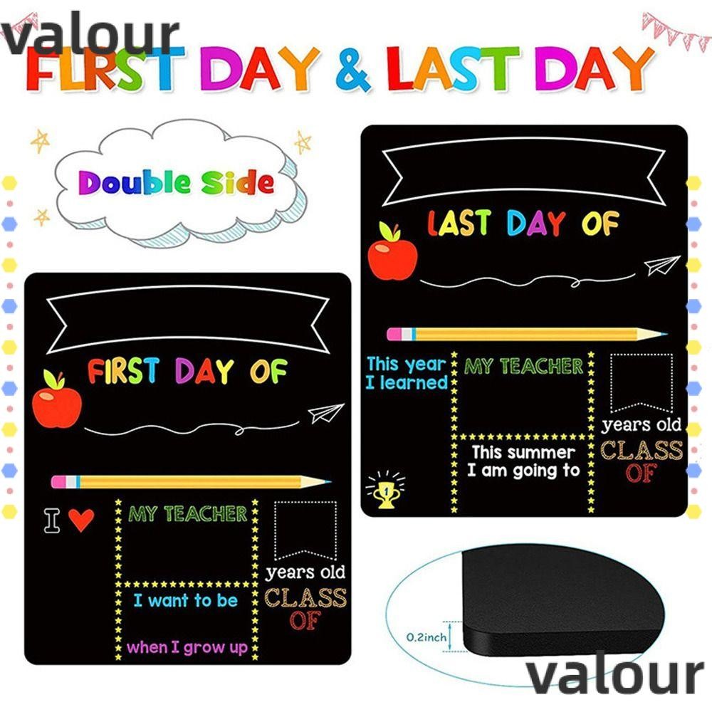 VALOUR First and Last Day Wood Back to School กระดานดํา 1st Day of School Sign Supplies สําหรับโรงเรียนอนุบาล 10"x12"
