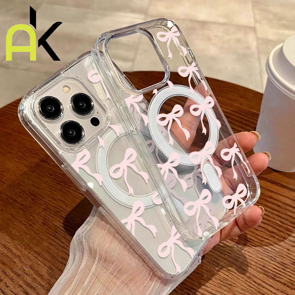 AK เคสชาร์จไร้สายสำหรับ for IPhone 11 12 13 14 15 16 17 Pro Max TPU Wireless Charger Magnetic Case