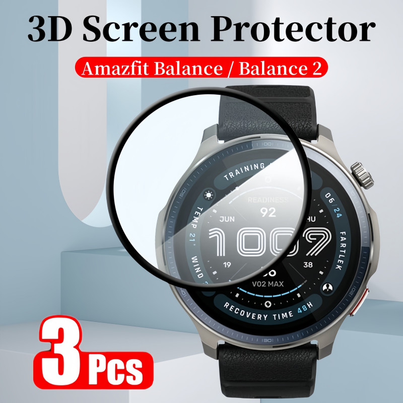 ฟิล์มเซรามิกโค้ง 3D สําหรับ Huami Amazfit Balance/Balance 2 สมาร์ทวอท์ช 3D ป้องกันหน้าจอคลุมทั้งหมดฟิล์มป้องกันรอยขีดข่วน