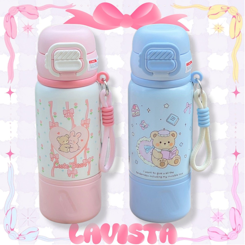 [ส่งจากไทย] กระติกน้ำเก็บความเย็นลายน่ารัก สแตนเลส316L 500มล.