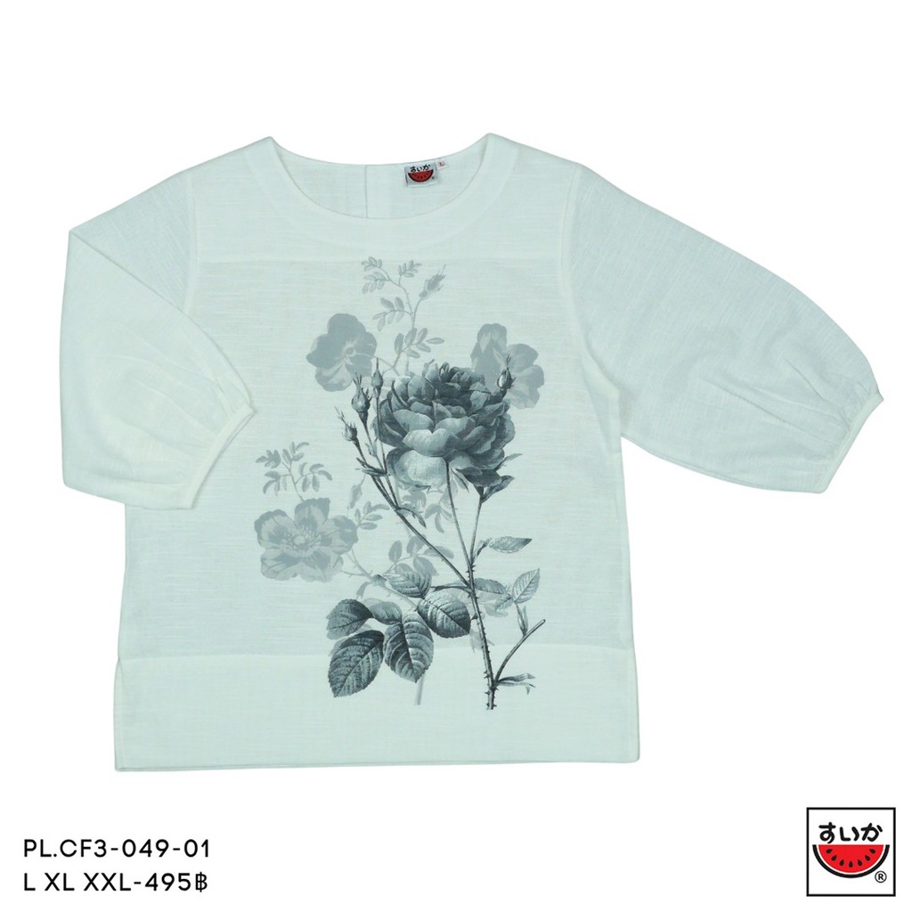 เสื้อแตงโม (SUIKA) - เสื้อผ้าสลาฟ คอปาดกระดุมหลัง 3 เม็ด แขนสามส่วนปลายแขนจั๊ม (PL.CF3-031 036 185 049 156 157 158 072) — صورة 3