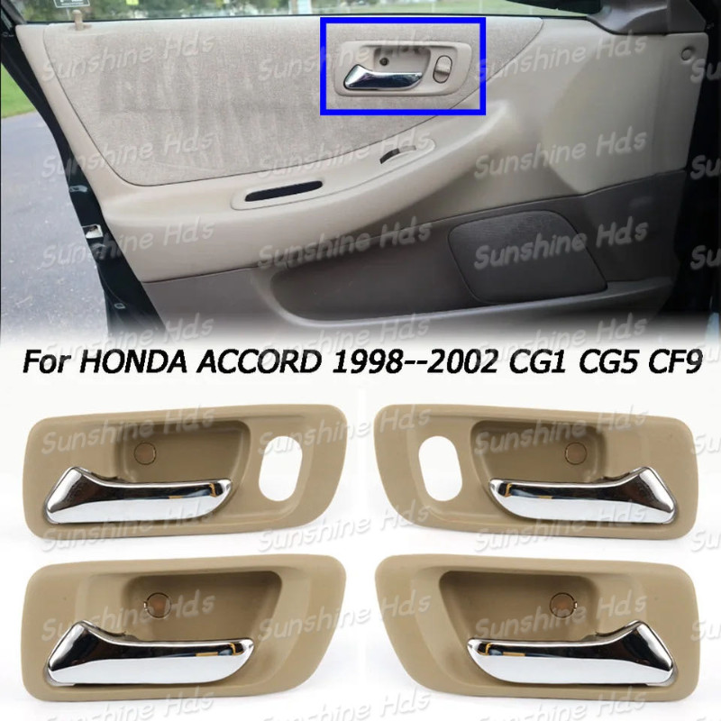 รถ-Styling Chroming Beige ภายในรถประตูสําหรับ HONDA ACCORD 1998 1999 2000 2001 2002 CG1 CG5 CF9 มือจับประตูด้านใน