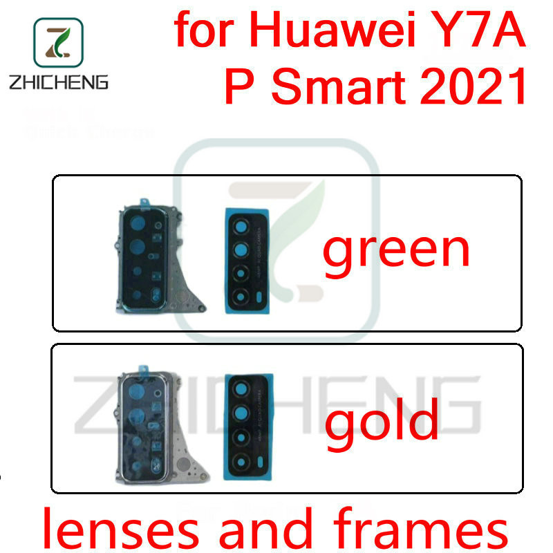 สําหรับ Huawei Y7A P สมาร์ท 2021 PPA-LX1 PPA-LX2 PPA-LX3 ฝาครอบเลนส์กระจกด้านหลังเลนส์และกรอบผู้ถือก
