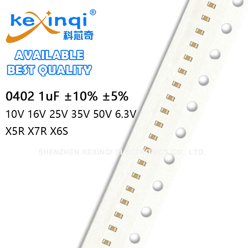 (50 ชิ้น) 0402 SMD 1uF ±10% ±5% 10V 16V 25V 35V 50V 6.3V X5R X7R X6S ชิป Multilayer ตัวเก็บประจุเซรา