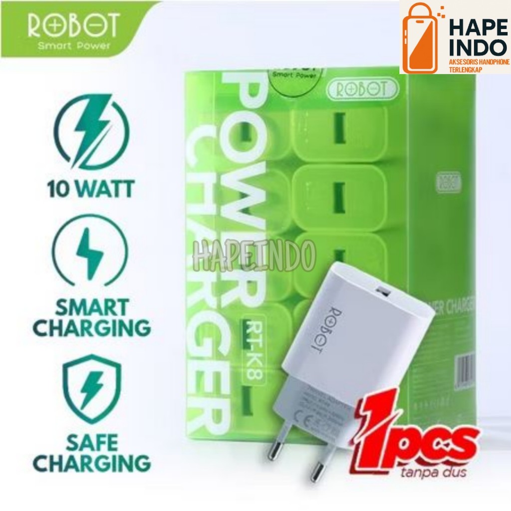 ROBOT RT-K8/k8 อะแดปเตอร์ชาร์จ plus 10W 2A ขนาดเล็กแบบพกพา Original Charger Cover ราคาต่อ BOXB447
