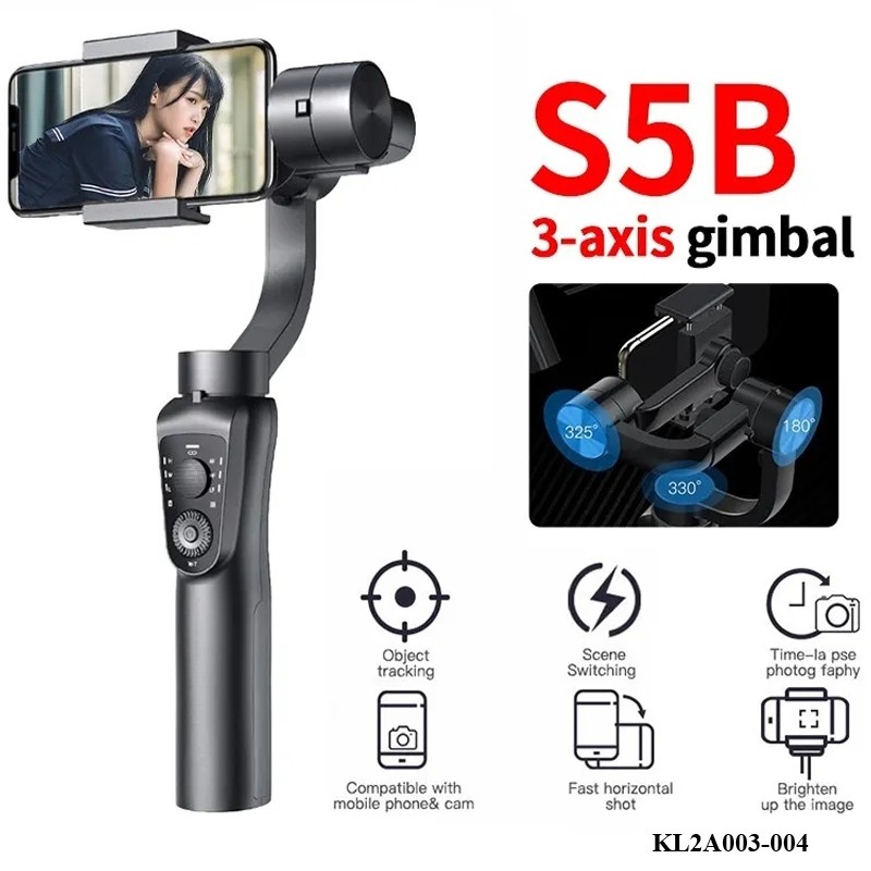 S5B โทรศัพท์มือถือ AntiSroking Stabilizer Tik Tok Live Handheld Gimbal Face ติดตามบลูทูธ ThreeAxis S