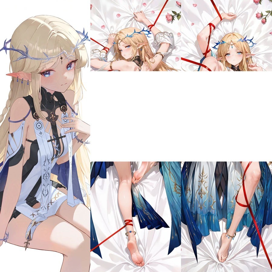 อะนิเมะ Wuthering Waves Cartthyia Dakimakura หมอนอะนิเมะกอดปลอกหมอน 150*50 ซม.