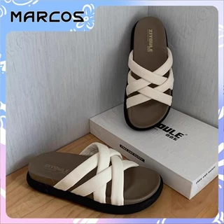 MRACOS รองเท้าแตะผู้หญิง รองเท้าแตะท่องเที่ยวฤดูร้อน รองเท้าแตะฤดูร้อน รองเท้าแตะนุ่มไม่ลื่น สวมใส่สบาย#01