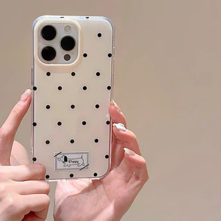 โปร่งใส จัดส่งจากประเทศไทย เคสจุดคลื่นสีดํา for iPhone เคสไอโฟน 11 12 13 14 15 16 PLUS PRO MAX X XS MAX XR 7/8PLUS แอปเ