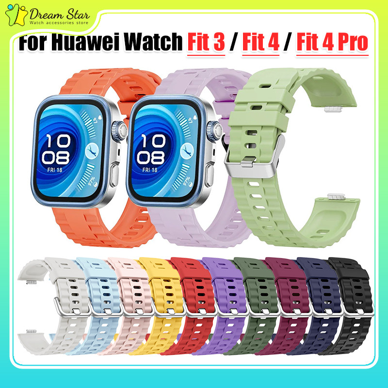 สายซิลิโคนกีฬา for Huawei Watch Fit 5 4 3 / 5 Pro สายรัดข้อมือยางสายรัดข้อมืออุปกรณ์เสริม