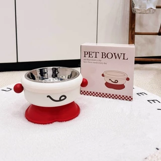 PawPals ชามอาหารแมว ทําจากสแตนเลส ถ้วยแมว มั่นคงและไม่ลื่น ทําความสะอาดง่าย น่ารัก ชามอาหารแมว