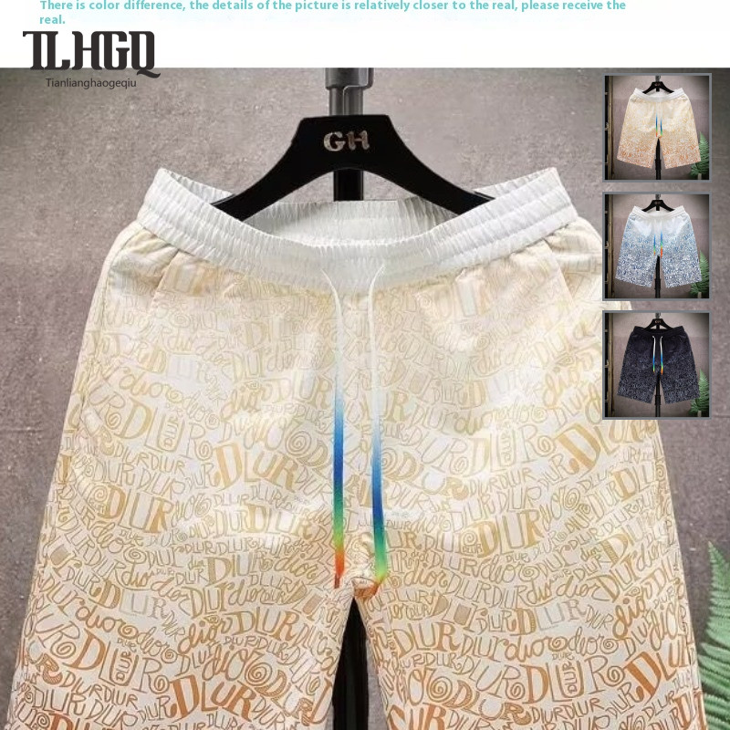 TLHGQ กางเกงขาสั้นลำลองผู้ชาย แห้งเร็วและสบายสำหรับฤดูร้อน
