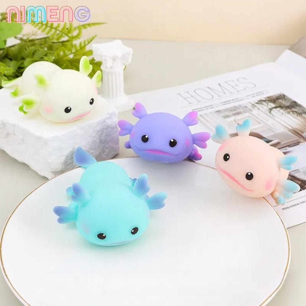 NIMENG ของเล่นบีบ, น่ารัก Axolotl ความเครียดบรรเทาการ์ตูนปลา Squishy ของเล่น, ตลก Fidget ตุ๊กตาหลายส