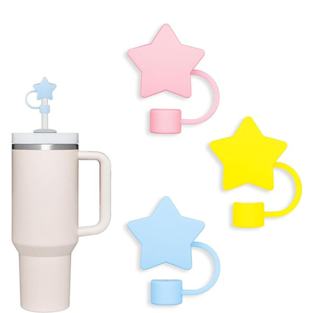 ✅น่ารัก Star-Shaped Tube Sleeve 10 มม.เหมาะสําหรับ Stanley 30oz และ 40oz Thermos Cup,พร้อมถ้วยฟางซิล