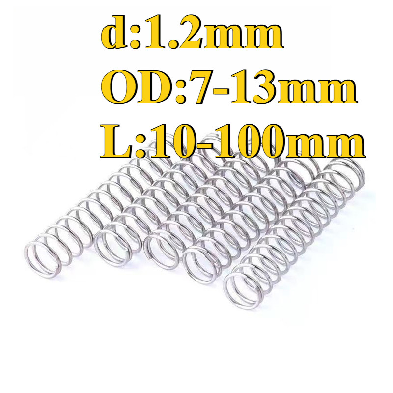 304 สปริงบีบสแตนเลส d1.2มม * เส้นผ่านศูนย์กลางภายนอก: 7-13มม ความยาว:10-100มม）compression spring SUS