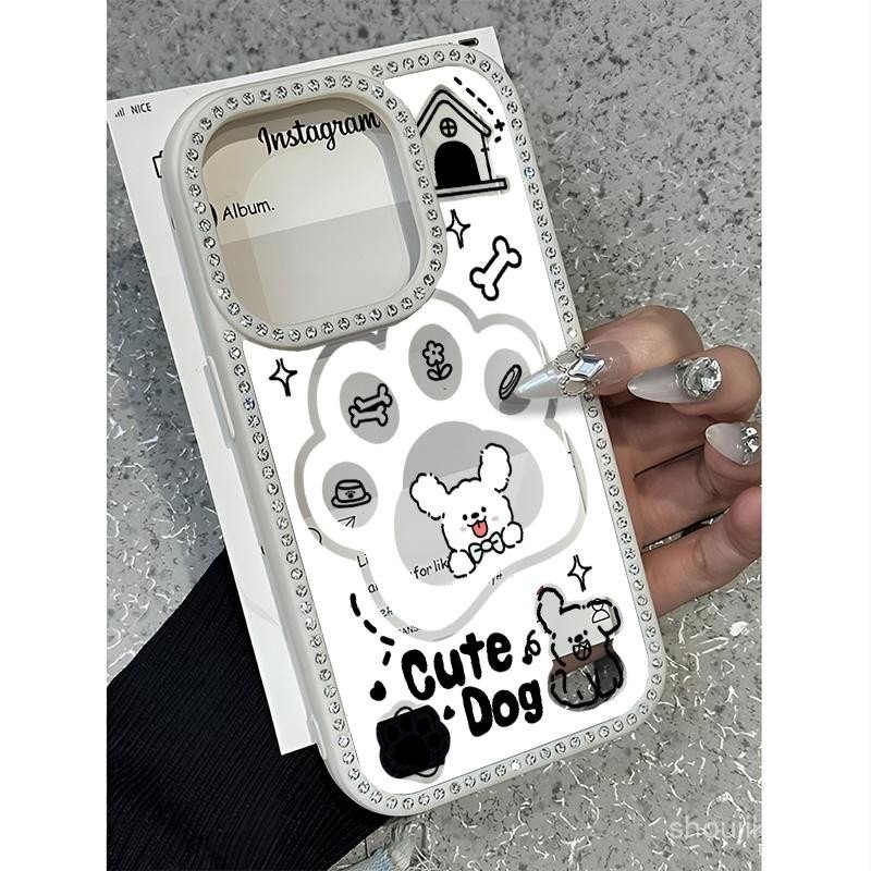 บ้านสุนัขน้อยน่ารักสําหรับ iPhone 14 11 16 12 13 15 12PRO 13PRO 13PROMAX 15PROMAX 13PLUS 16PLUS Anti