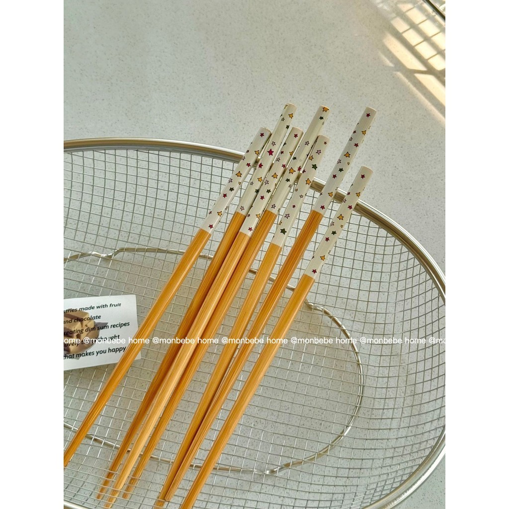 ตะเกียบไม้  ตะเกียบ ตะเกียบญี่ปุ่น ลายดาว✨ พร้อมส่ง ！！ - รูปที่ 7