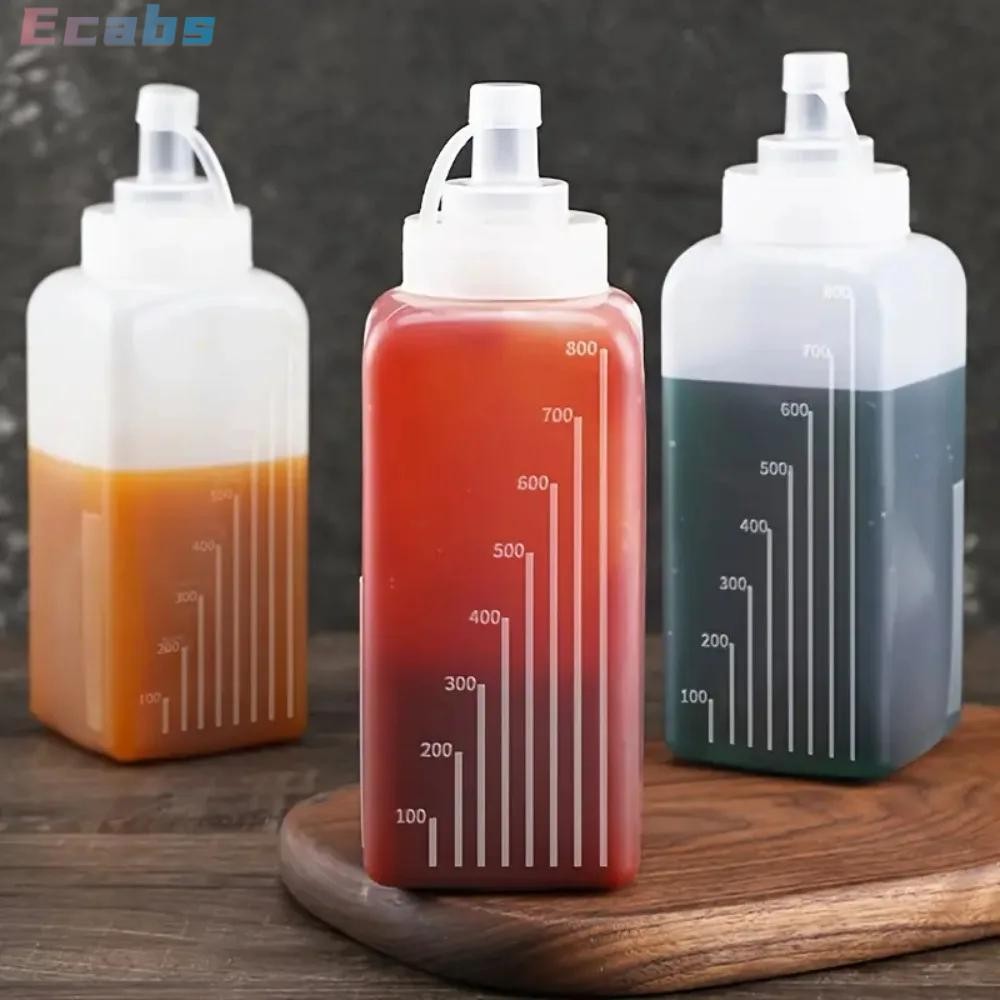 ECABS 800/1000ml ขวดใส่เครื่องปรุง, ขวดบีบซอสอุปกรณ์ครัว PE, หม้อซอสมะเขือเทศป้องกันการรั่วขนมหวานคว