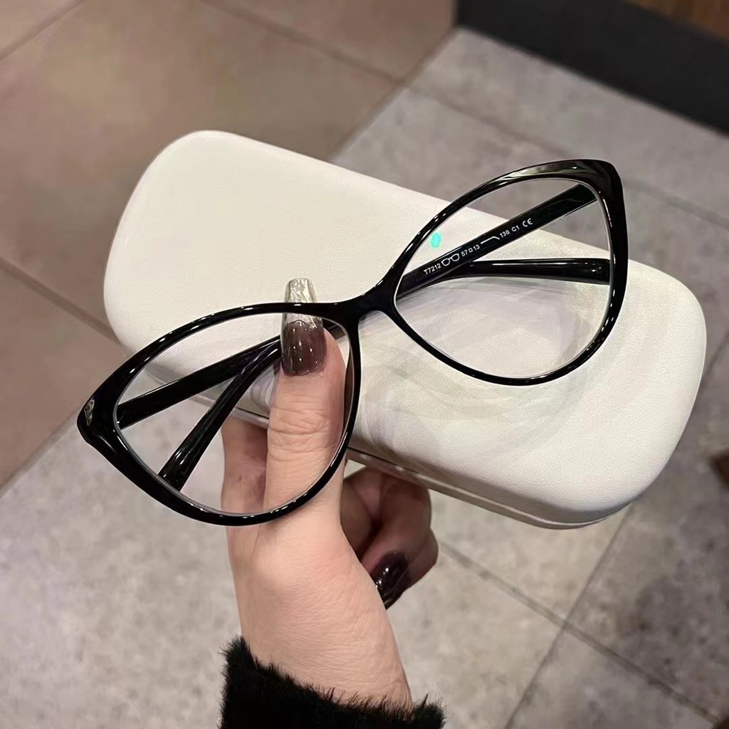 Retro Cat Eyes กรอบแว่นตาป้องกันแสงสีฟ้า 0-400 สายตาสั้น สําหรับผู้หญิง/ผู้ชาย ใส่สบาย