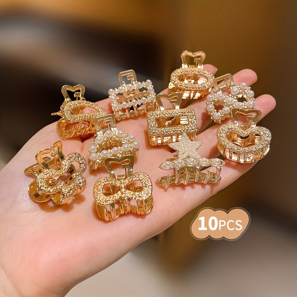 กิ๊บติดผมหลากสี 10 ชิ้น - เครื่องประดับผมสำหรับเด็กผู้หญิง