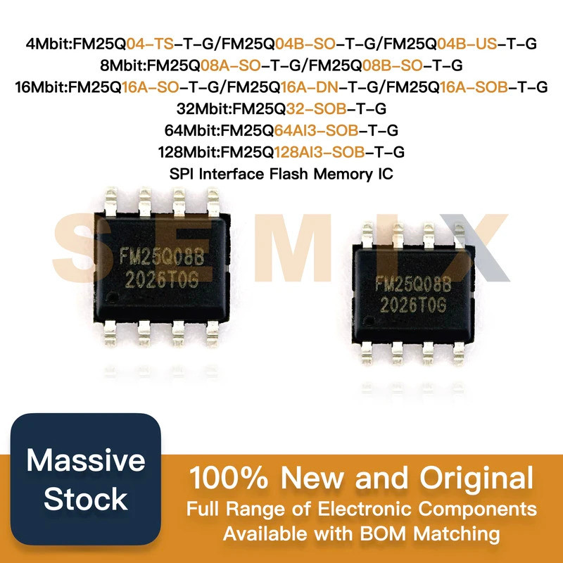 5 ชิ้น FM25Q16A-SO-TO-T-G FM25Q16A-DN-T-G FM25Q16A-SOB-T-G FM25Q32-SOB-SOB-G3Mb128T128Mb3S64A16Mb3S2