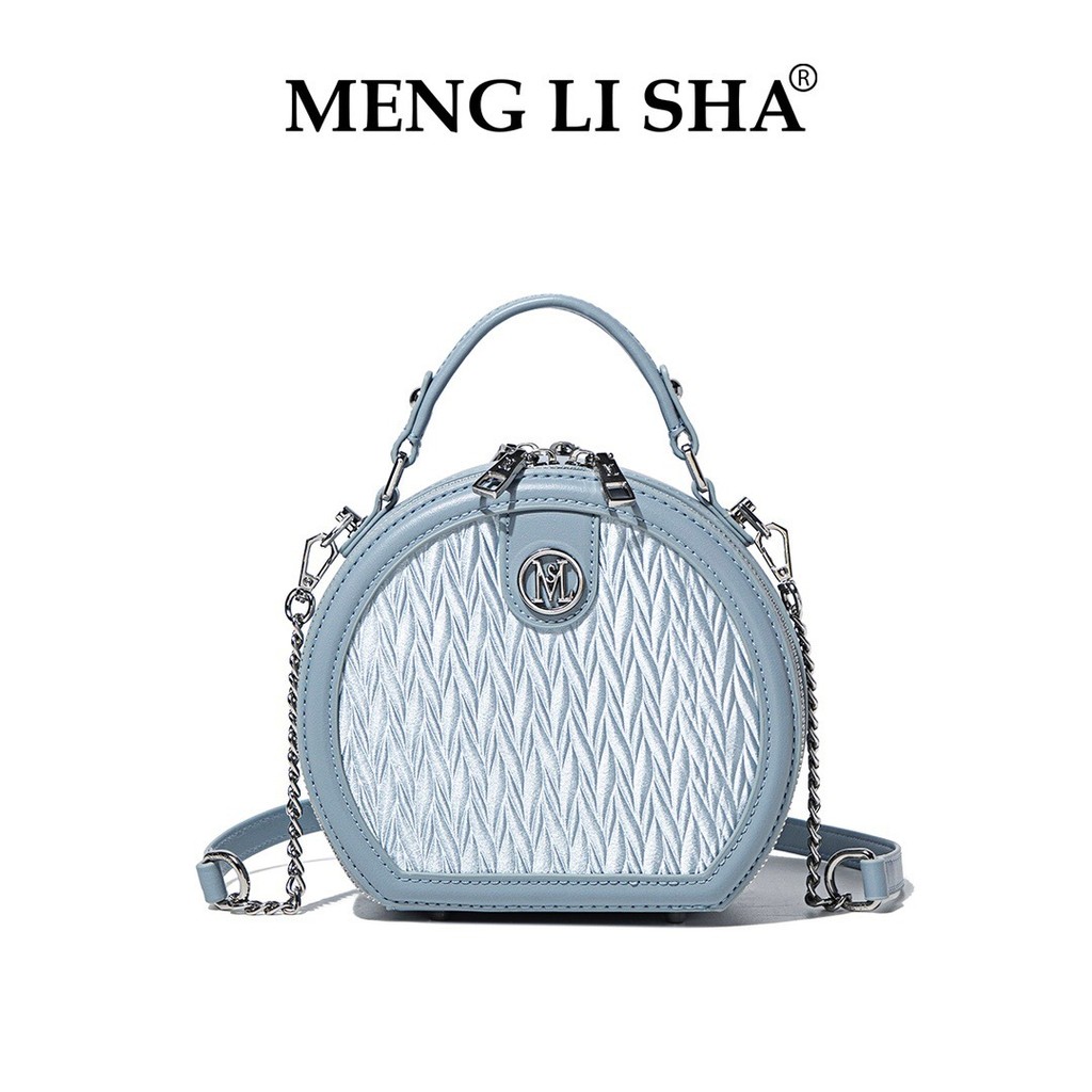 Mengl isha/Mengl isha [ของแท้] Fashion All-Match One-Shoulder Cross-Body Small Round Bag 5386-15 #