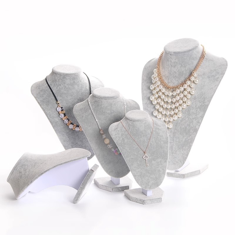 สักหลาดสร้อยคอยืนแสดงจี้คอรุ่นเครื่องประดับยืนมนุษย์ตารางรุ่นคอเครื่องประดับแขวนเครื่องประดับสร้อยคอ