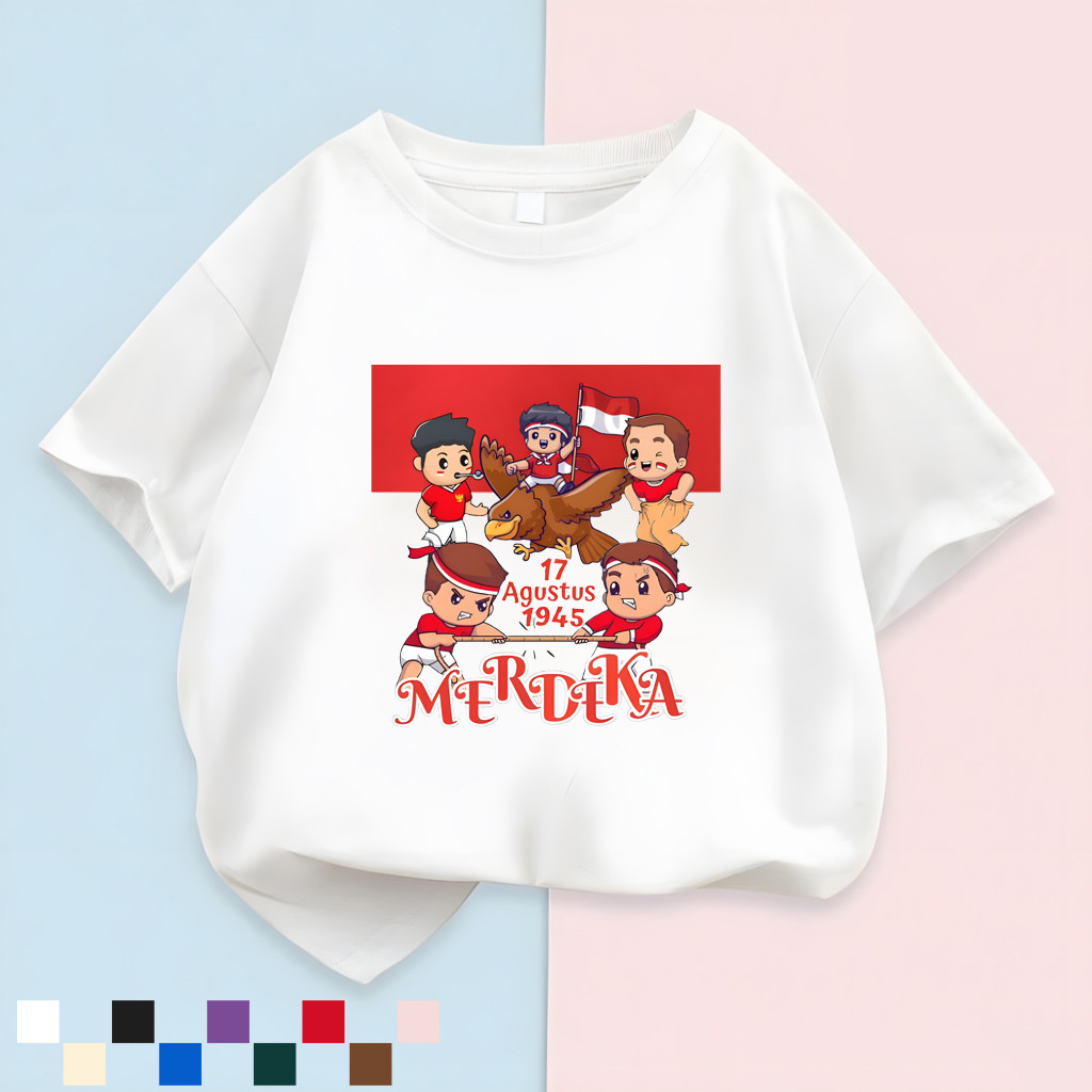 MERAH พร้อมส่ง & UNISEX AUGUSTAN CHILDRENS T-SHIRTS AGE 1-9 YEARS/RED AND WHITE COMBINATION T-SHIRTS