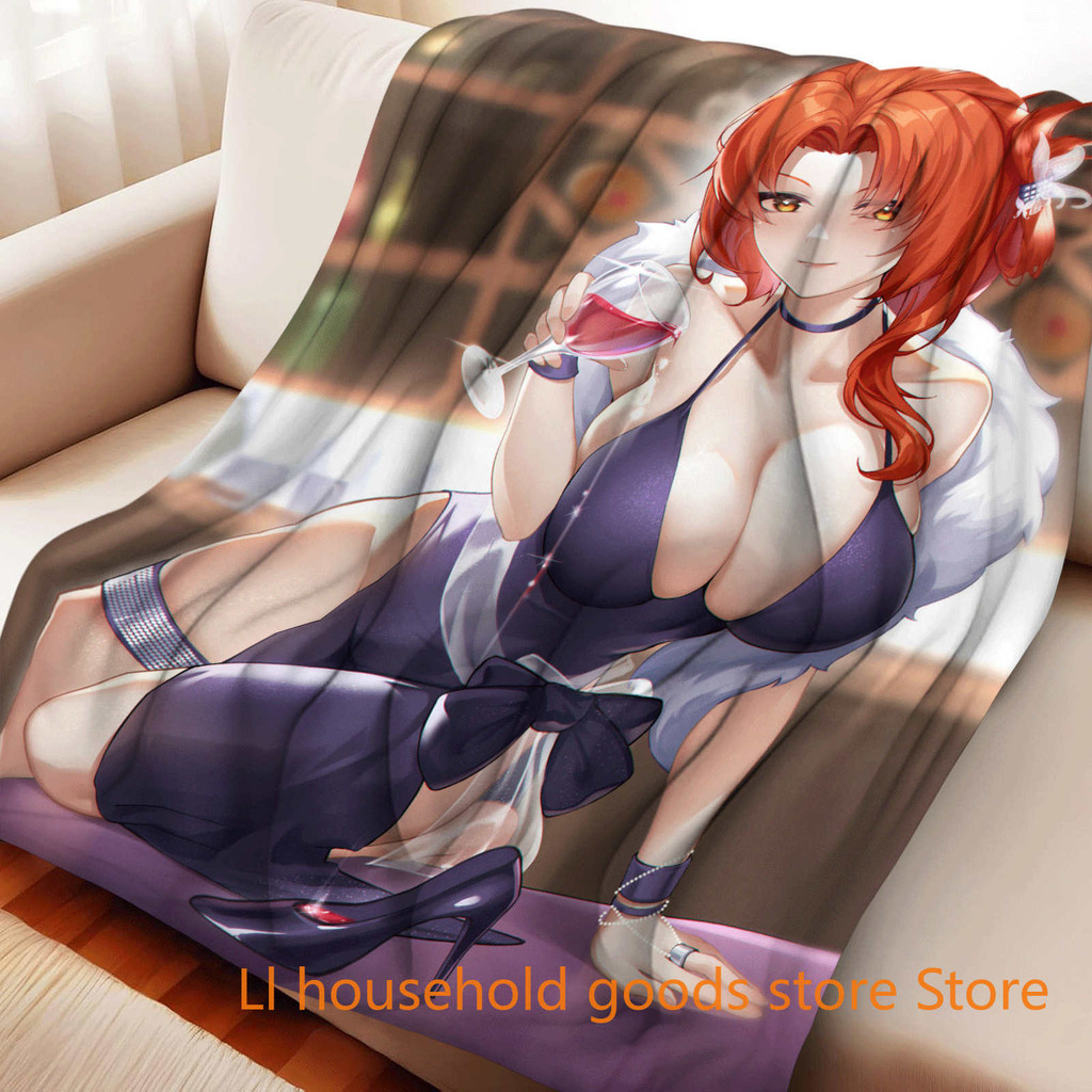 Honkai Star Rail Murata Himeko ผ้าห่มสักหลาดนุ่มผ้าห่มอุ่นสําหรับเตียงโซฟาน้ําหนักเบา Travelling Cam