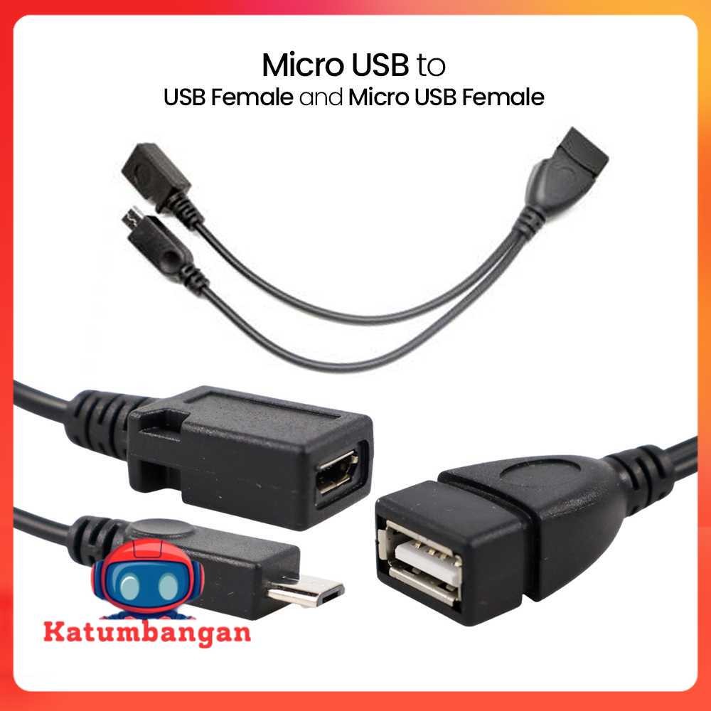 OTG Micro USB เป็น USB Female และ Micro USB Female - A-UOY-02