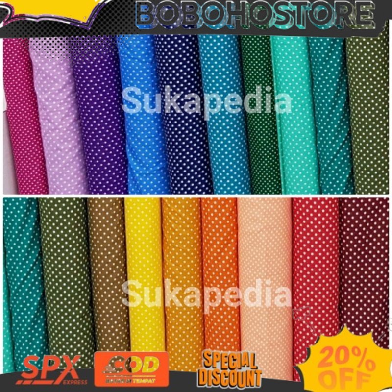 KATUN NEW ผ้าคอตตอนลายจุดจุดเล็ก WIDTH 115cm (ราคาต่อ 0.5m) SKPD