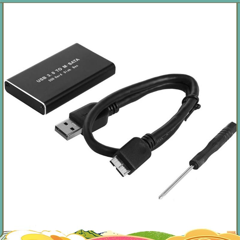 MSATA to USB 3.0 SSD Enclosure ฮาร์ดไดรฟ์ภายนอกกล่องดิสก์สําหรับ 30x50 มม.30x30 มม.MSATA SSD yehengh