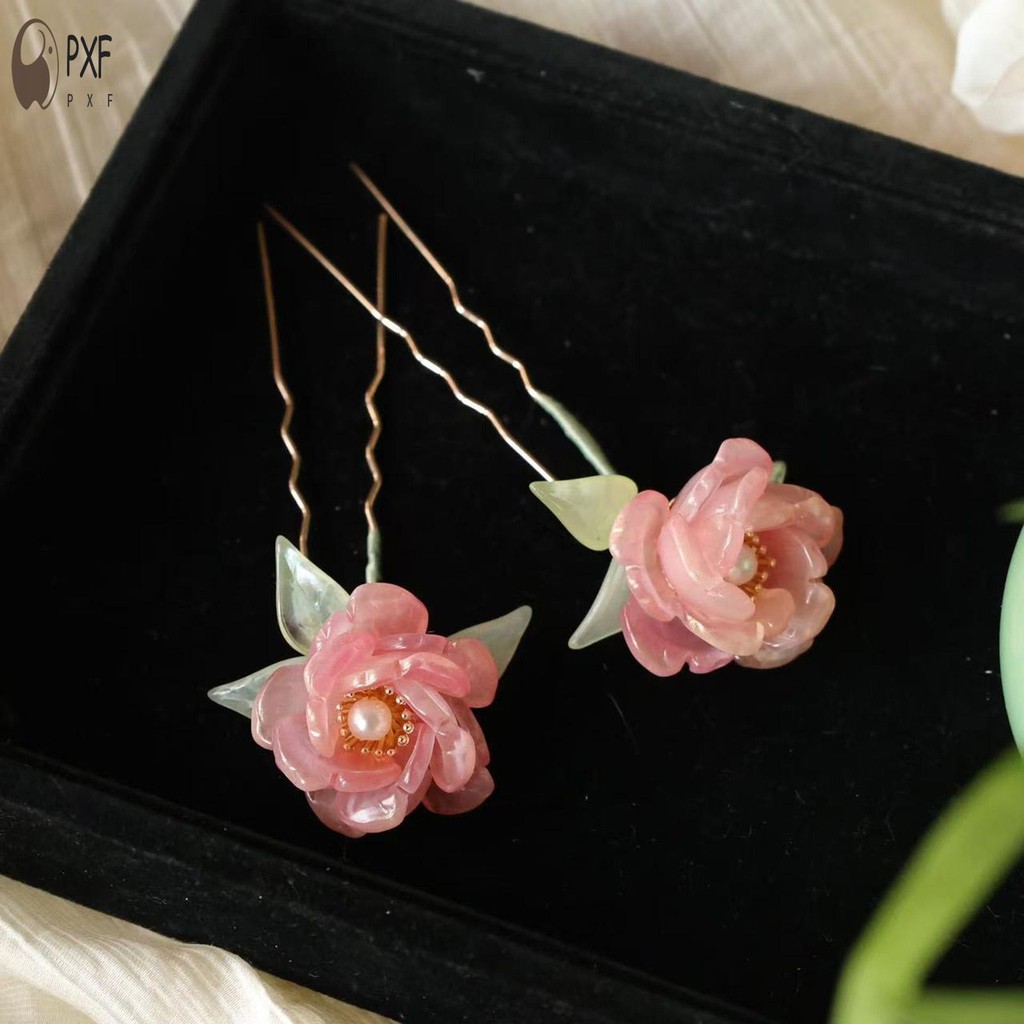 งานแต่งงาน U-Shape ดอกไม้ Hairpin Anti-slip Stable Grip งานแต่งงานเจ้าสาว Headdress สําหรับผู้หญิงผมเครื่องประดับตกแต่ง