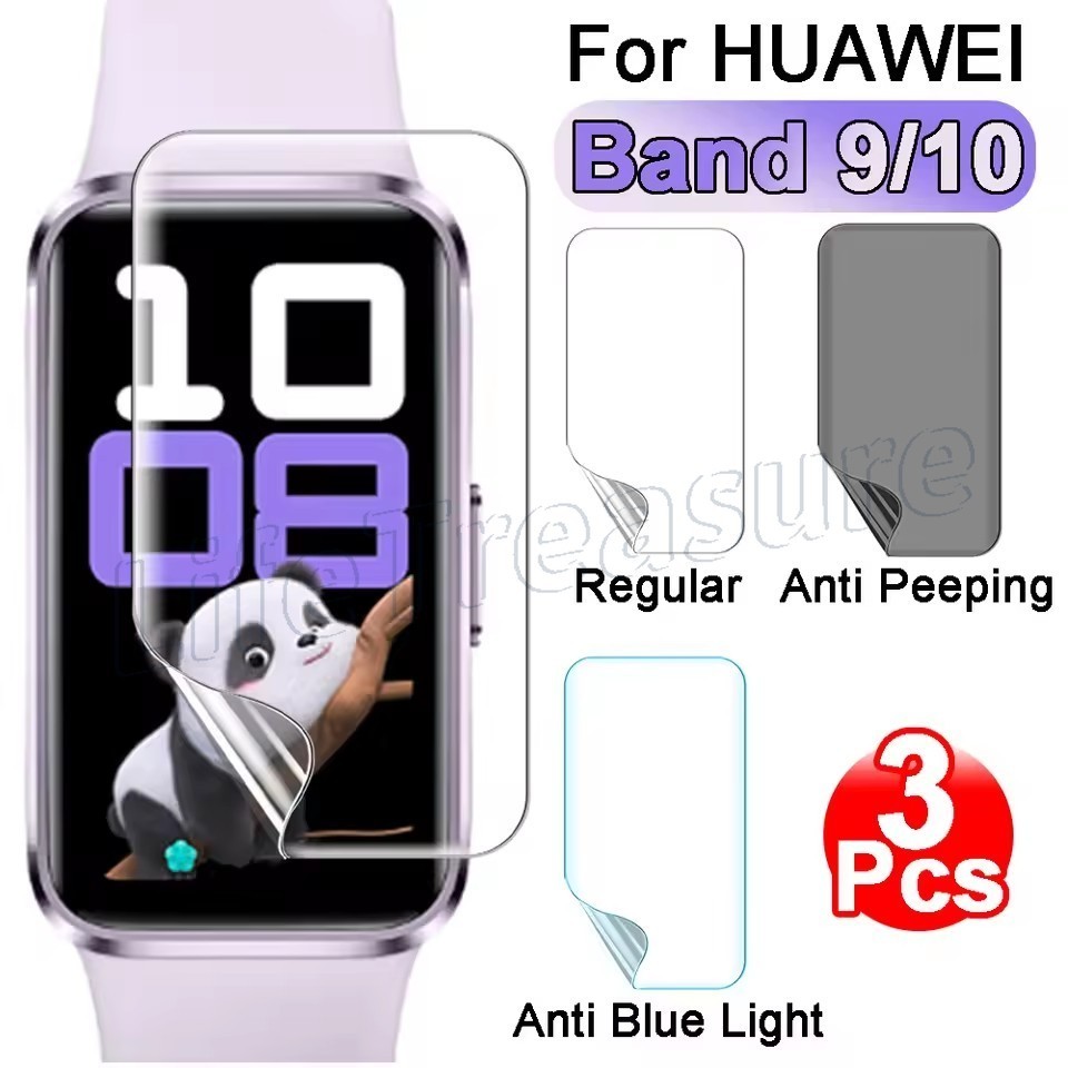 3PCS Soft Hydrogel Film สําหรับ Huawei Band 10 9 – Smart Band Full Curved Film – HD Clear Screen Protector – ฝาครอบสมาร์ทวอทช์ – สําหรับ Huawei Band9 Band10 ไม่ใช่แก้ว