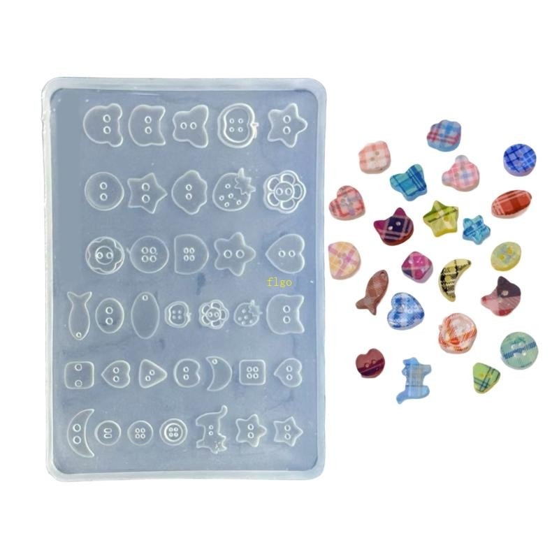 Flgo หลายสไตล์ปุ่มรูปเล็บซิลิโคน Mould Easy Demolding Crafting เครื่องมือสําหรับร้านเสริมสวยใช้ในบ้าน