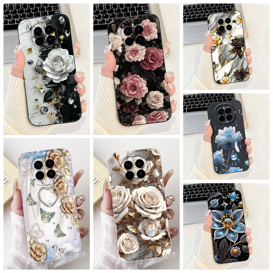 สําหรับ Honor Magic 7 กรณีแฟชั่นใหม่ดอกไม้ซิลิโคนอ่อนนุ่มเลนส์ฝาครอบป้องกันสําหรับ Honor Magic7 Pro 