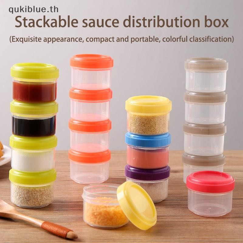 Qukiblue.th 4 ชิ้น 35 มิลลิลิตรสลัดคอนเทนเนอร์ Go พลาสติก Twist Top ซอสเครื่องปรุงรสคอนเทนเนอร์พร้อมฝาปิดกล่องอาหารกลางวันอุปกรณ์เสริม TH