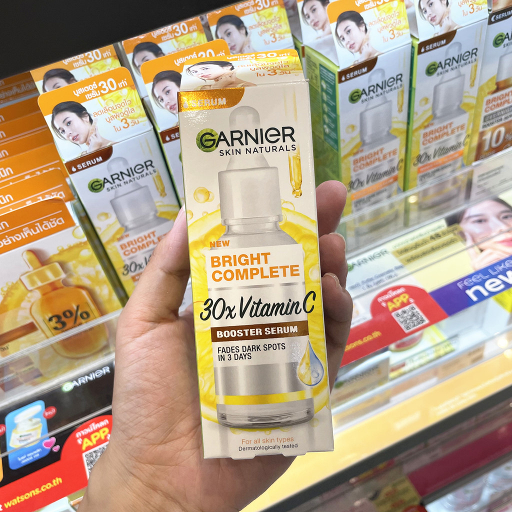 การ์นิเย่ GARNIER BRIGHT COMPLETE 30X VITAMINC BOOSTER SERUM 30ml เซรั่มวิตามินซี เซรั่มหน้าใส เซรั่มบำรุงผิวหน้า 30มล