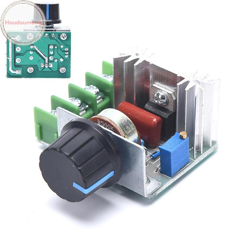 Houdoumeng Dimmer 220V 2000W ตัวควบคุมความเร็ว Dimmer เครื่องปรับแรงดันไฟฟ้าอิเล็กทรอนิกส์ TH