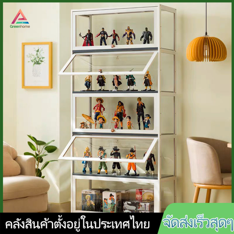 COD-ตู้โชว์ ตู้โชว์โปร่งใสสูง กล่องใสกันฝุ่นกันรอย สี่ด้านโปร่งใส ความจุขนาดใหญ่ ชั้น 3-5