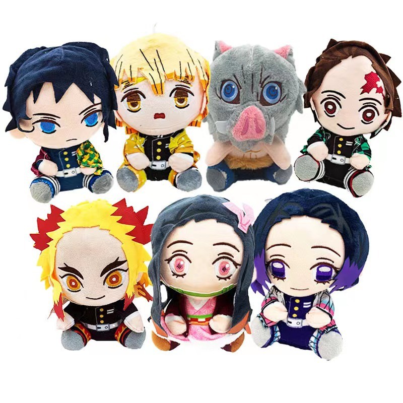Demon Slayer ตุ๊กตาตุ๊กตา Akaza Kamado Tanjirou Action Figure Kamado Nezuko Hashibira Inosuke ตุ๊กตา