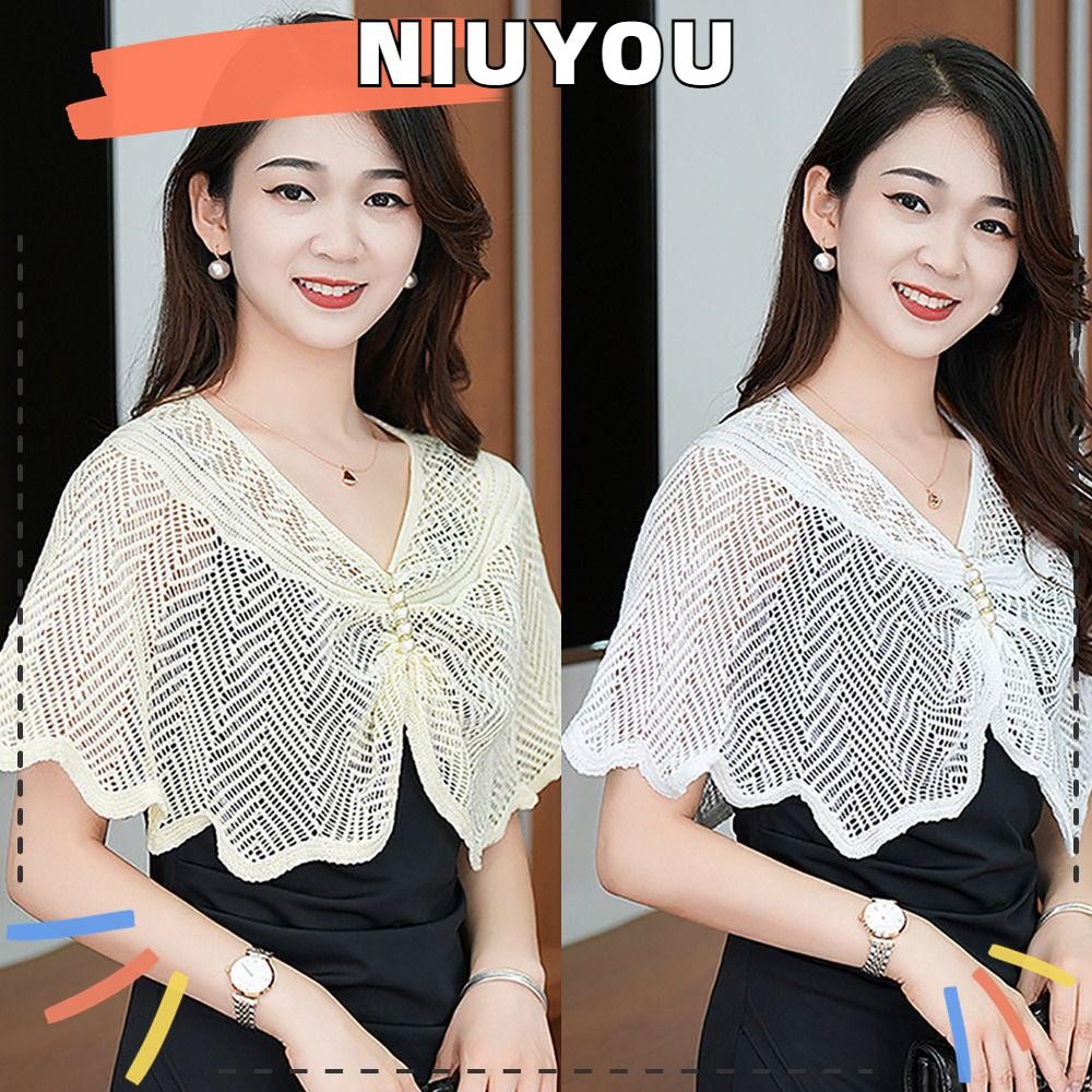 NIUYOU Tulle ผ้าคลุมไหล่, ผ้าคลุมไหล่ถักสั้นระบายอากาศ เสื้อแจ็คเก็ตบางลูกไม้หลากสีเสื้อโค้ทบางผู้หญิง