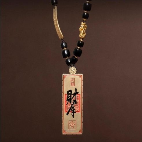 สินค้าใหม่พร้อมสต็อก Bafanglai Cai Wulu Cai Brand &; Caiku &; สร้อยคอพร้อมจี้โทเค็นโอนโชคลาภโชคลาภโช