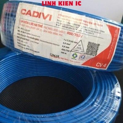 Cadivia CV-4 4mm2 สายไฟเดี่ยว Blue Linhkien IC