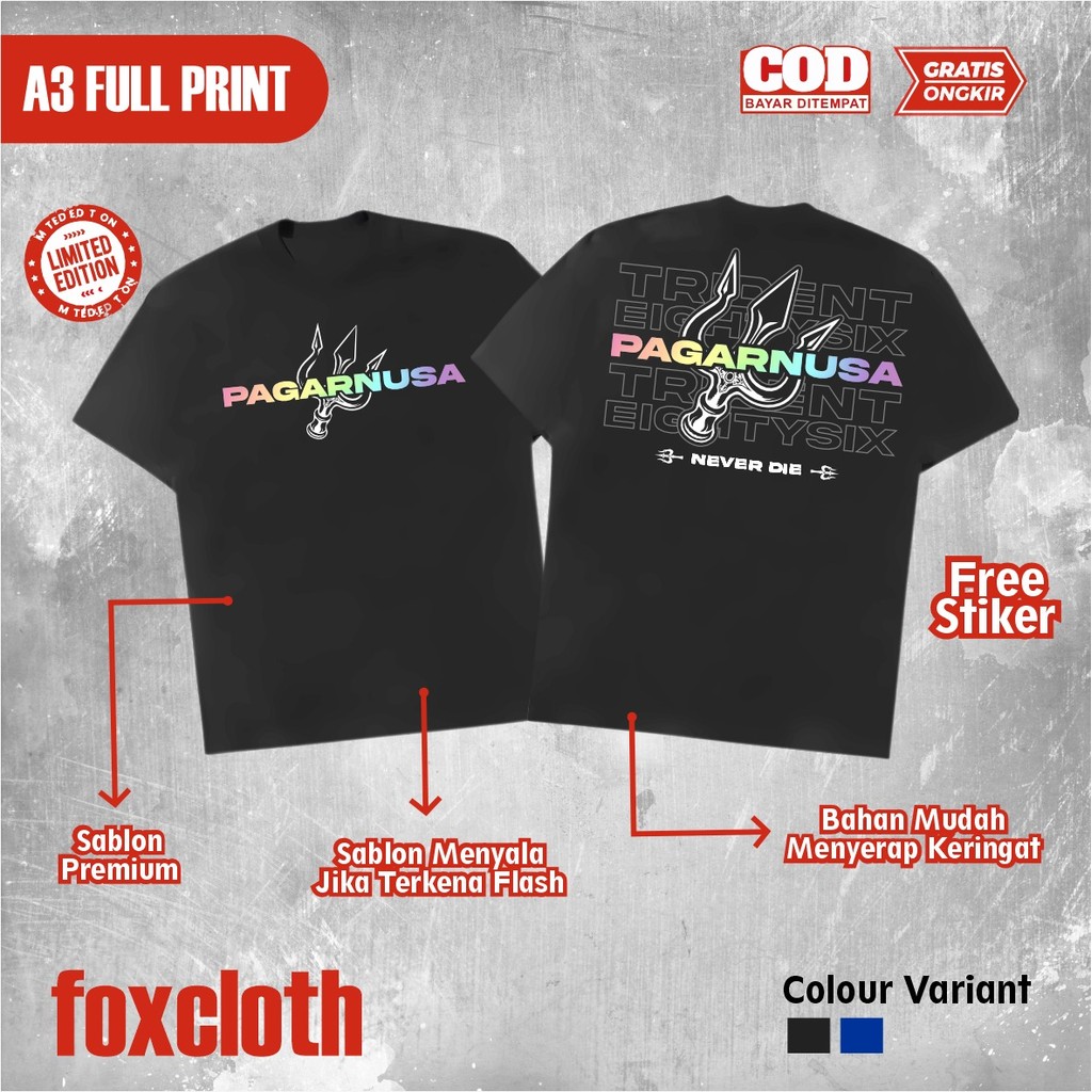 PAGAR NUSA เสื้อยืด GLOWS RAINBOW PAGAR NUSA NEVER DIE PAGAR NUSA เสื้อยืด - เสื้อยืด LATEST PAGAR N