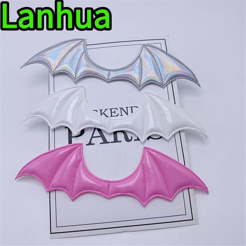 Lanhua 15 ชิ้น แพทช์ผ้าปีกค้างคาวแวมไพร์ เบาะ DIY สำหรับเครื่องแต่งกายฮาโลวีนและกิ๊บติดผม