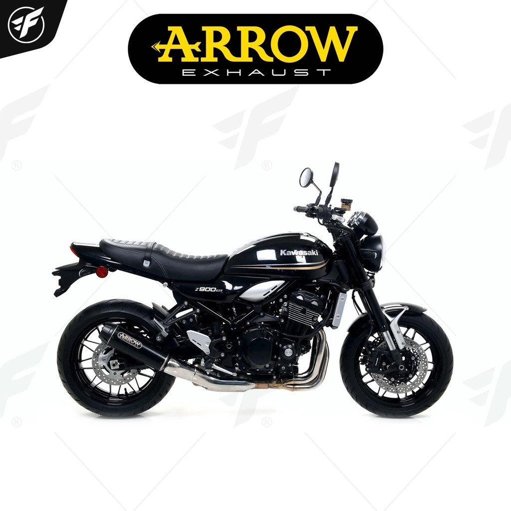 ท่อสูตร/ท่อแต่ง/ท่อไอเสีย Arrow Slip on Rebel Dark-Carbon : for Kawasaki Z900RS 2018